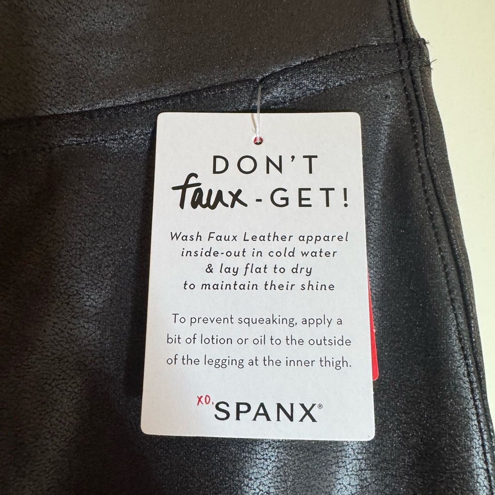 NWT Spanx Faux Leather Leggings, XL - Picture 4 of 9